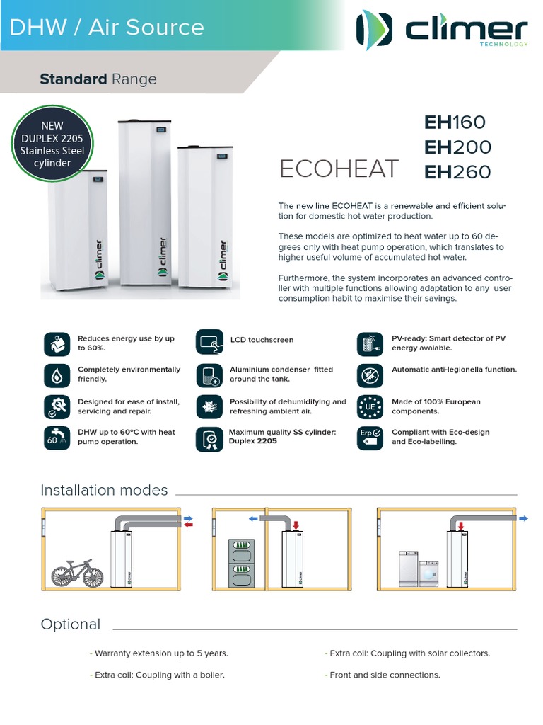 Climer ECOHEAT Heat Pumppdf | PDF | Water Heating | Heat Pump