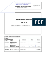 PTS 009 - v1. Procedimiento de Uso y Operación de Generador Eléctrico