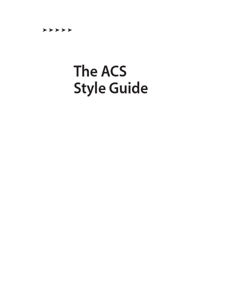 ACS Style Guide PDF PDF Mathematical Analysis Teaching Mathematics