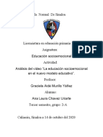 Análisis del video La educación socioemocional en el nuevo modelo educativo. Ana Laura Chavez Uriarte