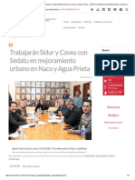 Secretaría de Infraestructura y Desarrollo Urbano - Trabajarán Sidur y Coves Con Sedatu en Mejoramiento Urbano en Naco y Agua Prieta - SIDUR