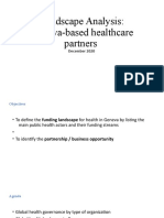 Landscape Analysis: Geneva-Based Healthcare Partners: December 2020