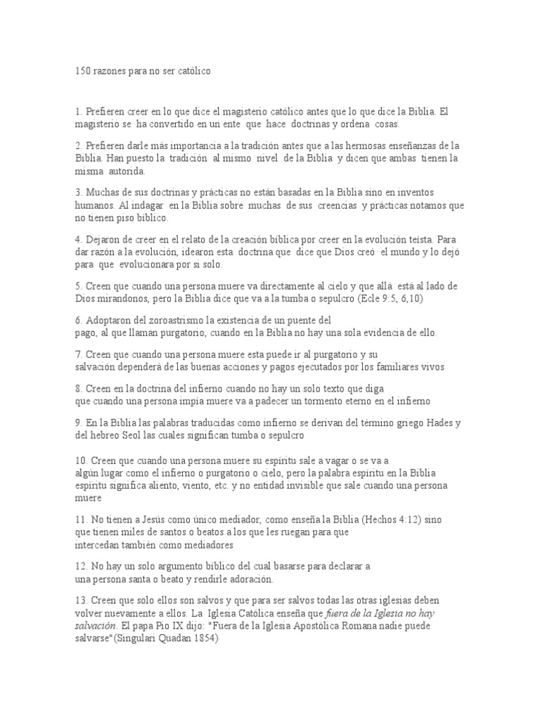 150 razones para no ser católico | PDF | San Pedro | Iglesia Católica