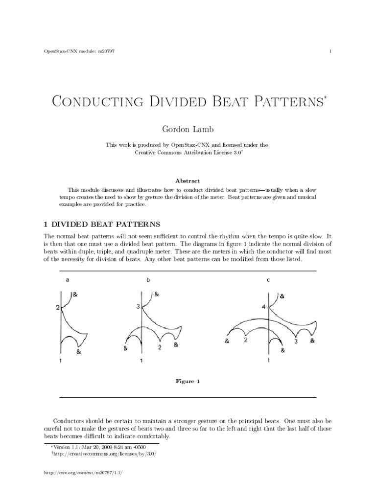 Conducting Divided Beat Patterns 1 | PDF | Rhythm And Meter ...