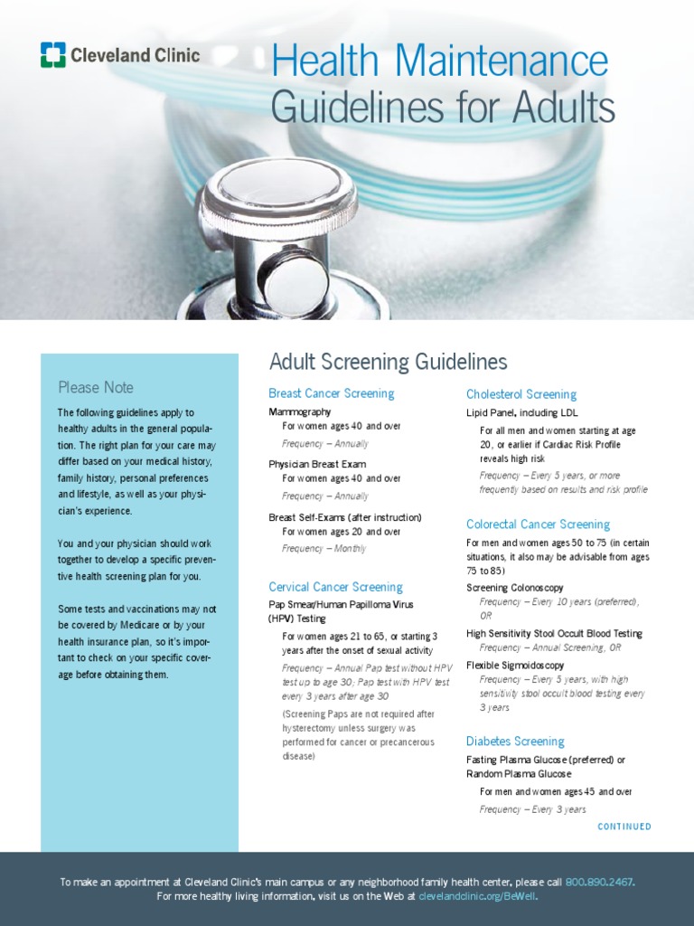 Health Maintenance Guidelines | PDF | Vaccines | Preventive Healthcare