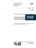 ISO 45005.20 - Gestión de SSO Directrices para trabajo seguro durante pandemia Covid-19