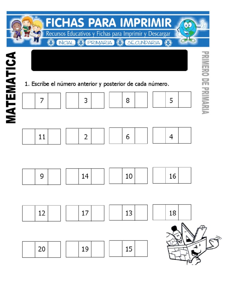 Fichas de Matemáticas para Primer Grado | PDF