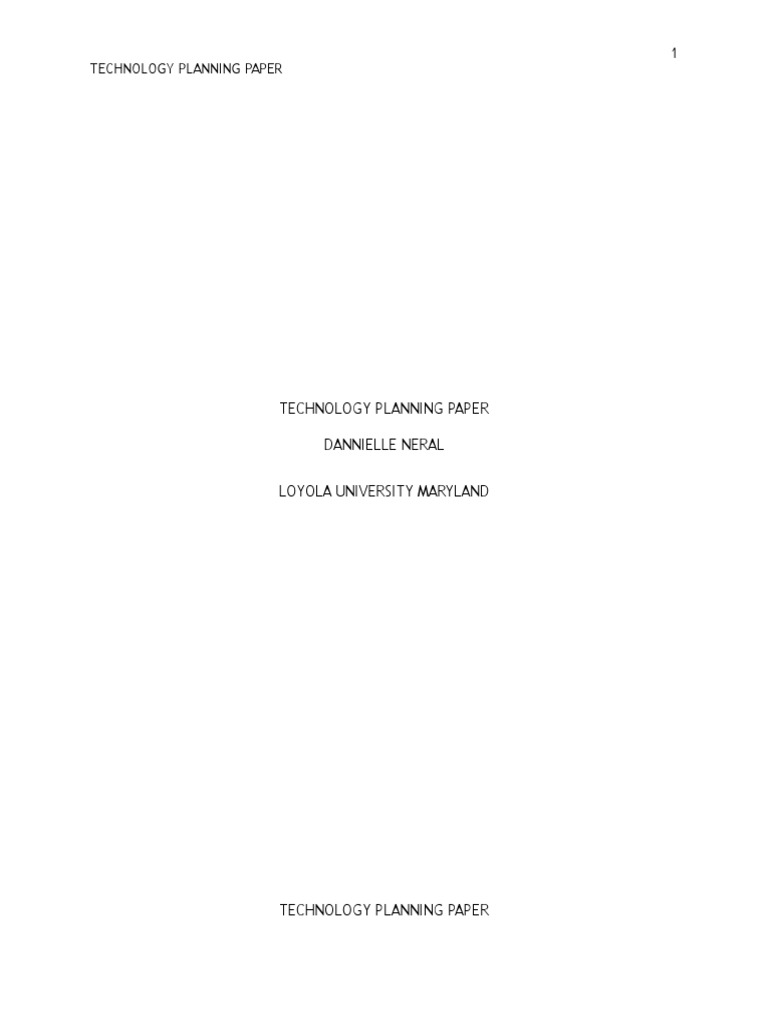 Technology Planning Paper by Neral | PDF | Teachers | Curriculum