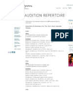 New World Symphony - Audition Repertoire