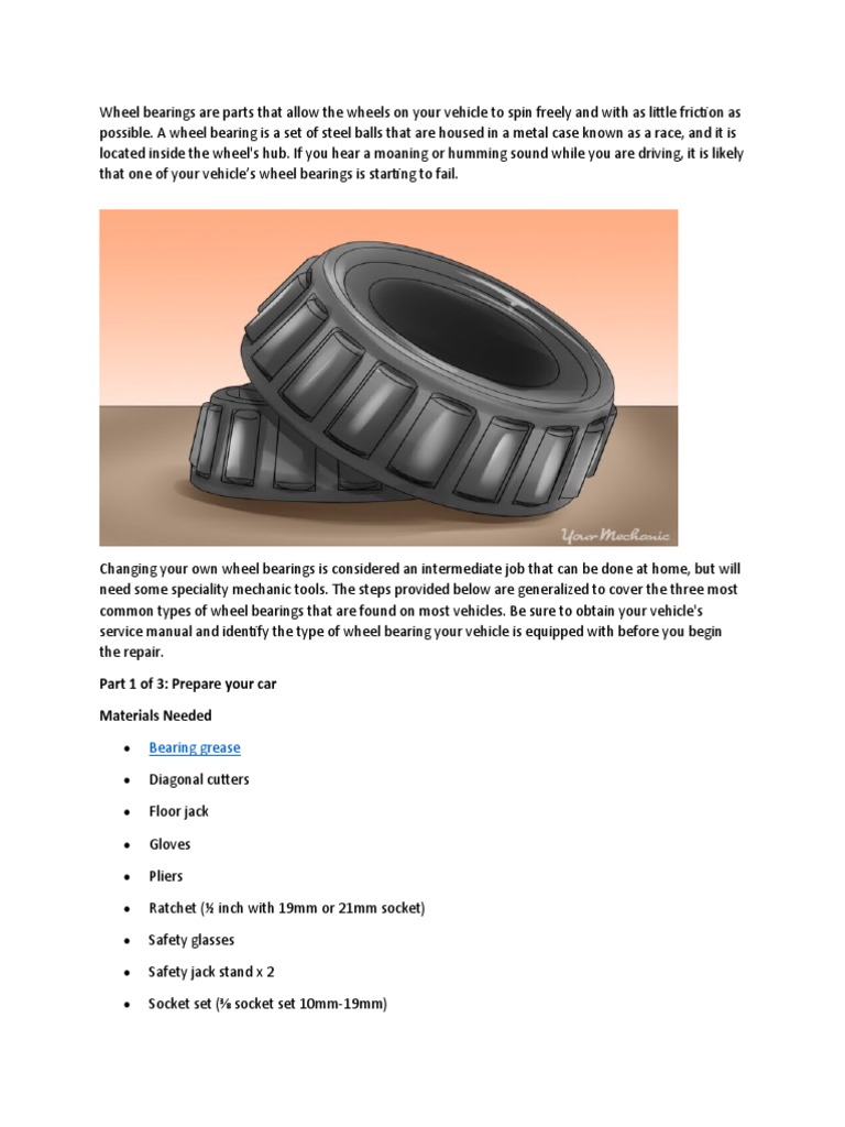 DIY Wheel Bearing Replacement Guide | PDF