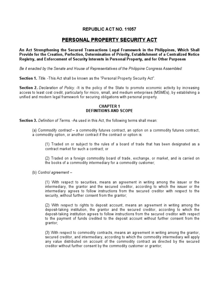 Personal property security act pdf security interest conveyancing