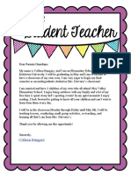 Student Teacher Letter