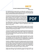 PRESS RELEASE: World Bank Project Tied To Forced Evictions in Cambodia, Housing Rights Task Force, March 8, 2011