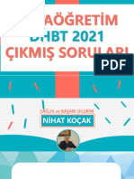 Orta Öğreti̇m Dhbt 2021 Çikmiş Sorulari