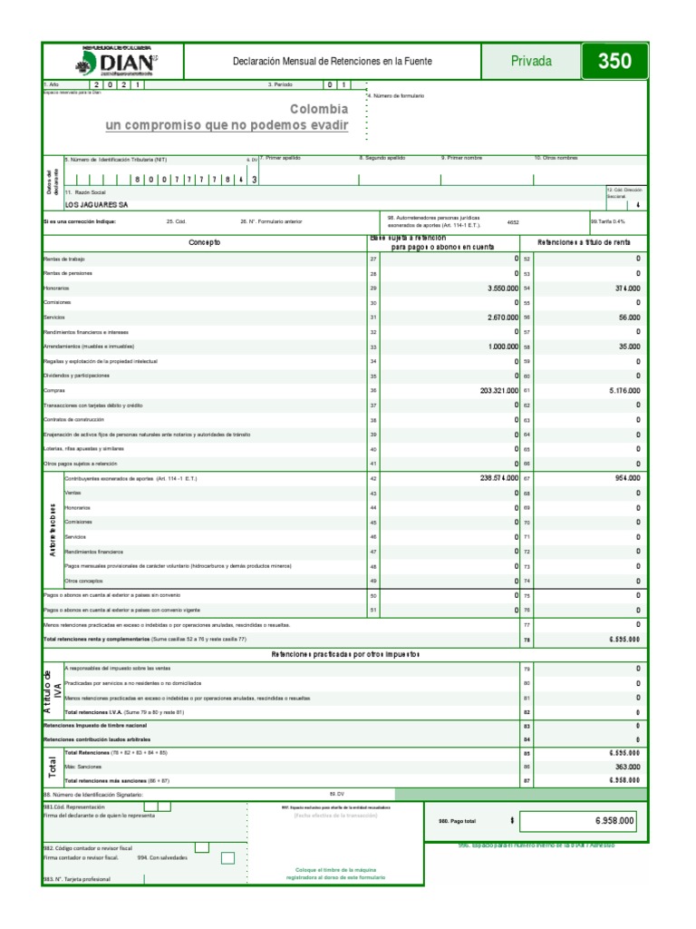 Formulario 350 2019 Version Basica v2 1 | PDF | Pagos | Finanzas del ...