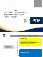 Inisiasi Tuton Ke - 1 Mata Kuliah: KRIMINOLOGI Program Studi: Ilmu Hukum Fakultas: HISIP