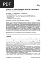 Influence of Sound-Absorbing Material Placement On Room Acoustical Parameters