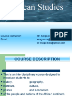African Studies: Course Instructor: Mr. Kingsley Agomor Email
