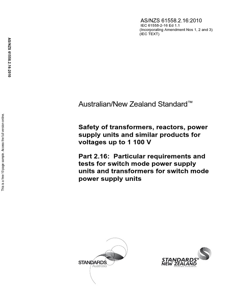61558.2.16-2010 Iec (+a3) | PDF | Insulator (Electricity) | Power Supply