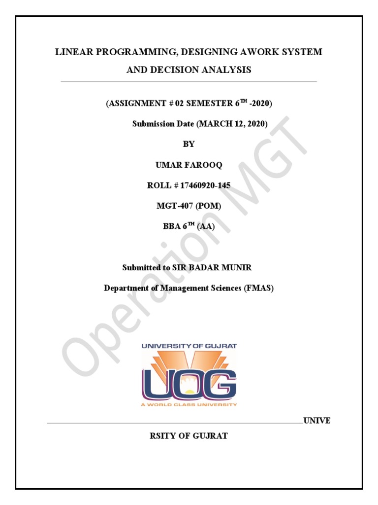 Decision Analysis | PDF | Linear Programming | Mathematical Optimization
