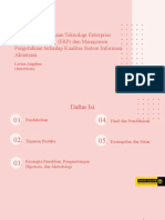 Pengaruh Penggunaan Teknologi Enterprise Resource Planning (ERP) Dan Manajemen Pengetahuan Terhadap Kualitas Sistem Informasi Akuntansi