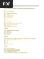 Fluid Mechanics Problems Quiz Multiple Choice Questions Download Free