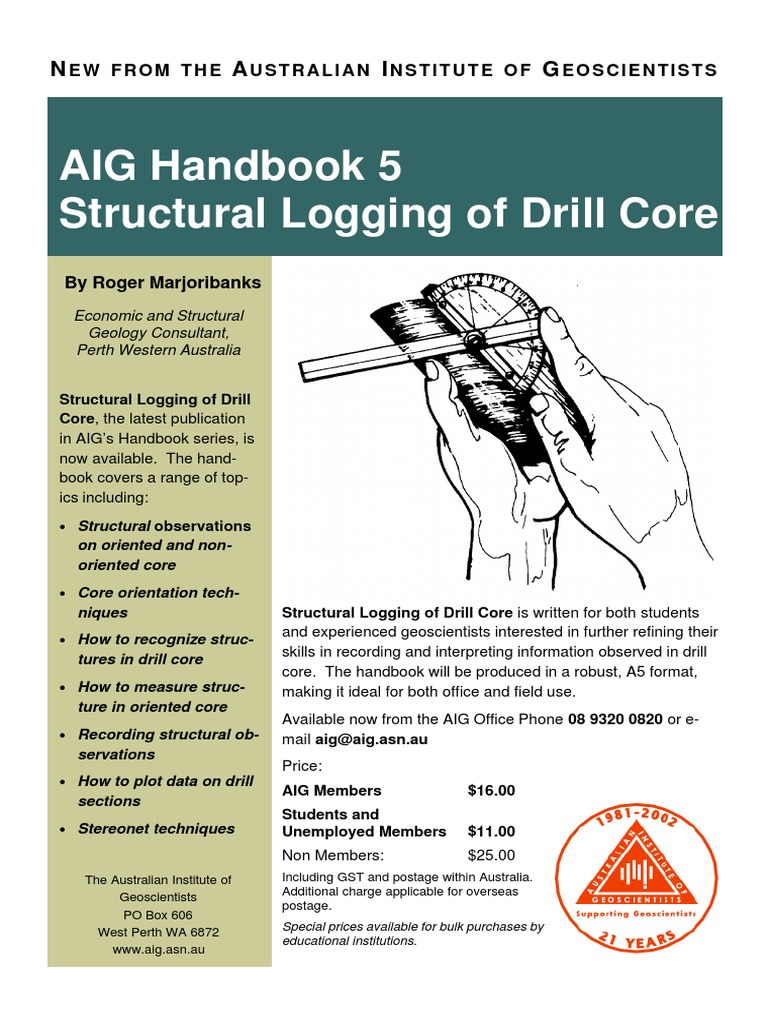 AIG Handbook 5 Structural Logging of Drill Core: N A I G | PDF