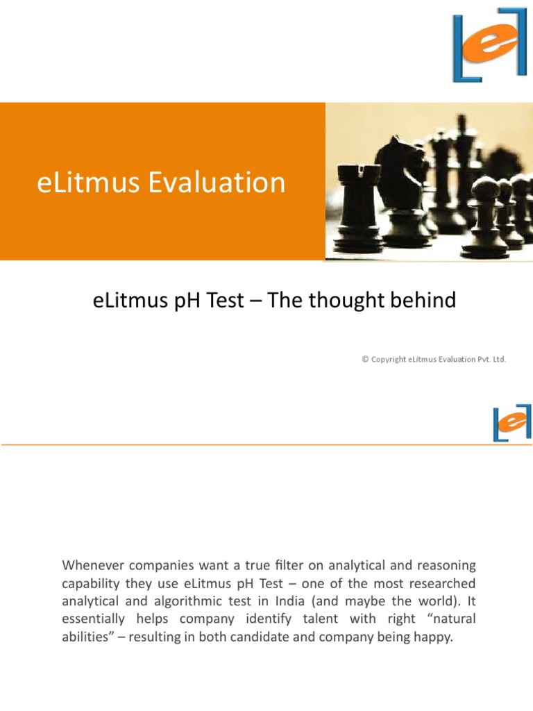 Elitmus Evaluation Elitmus PH Test The Thought Behind Download