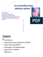 Gastro Rententive Drug Delivery System: Submitted To