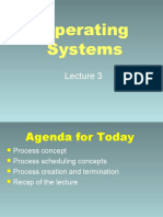 OS Processes Lecture 3 - Process Concepts, Scheduling and Creation
