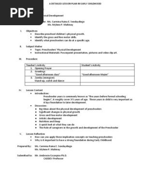 A DETAILED LESSON PLAN IN EARLY CHILDHOOD