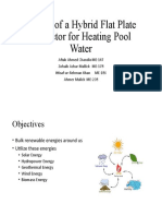 Design of a Hybrid Solar-Hydro Flat Plate Pool Heater