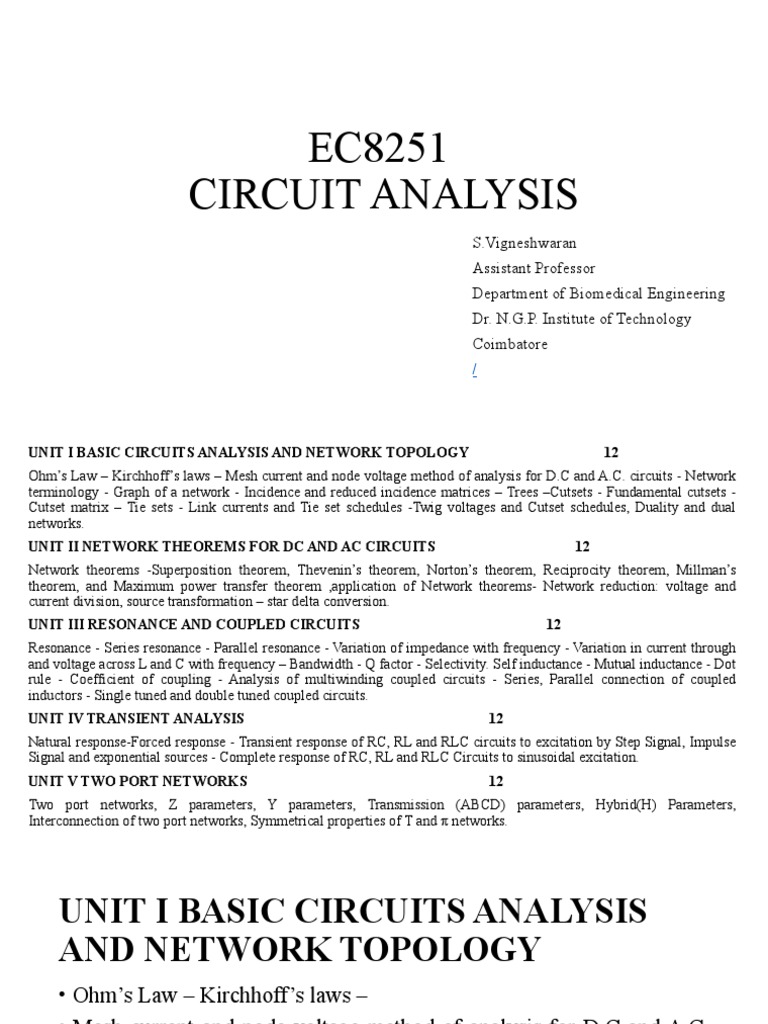 Electrical Network Circuit Diagram
