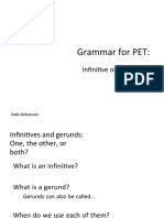 Grammar For PET:: Infinitive or - Ing Form?