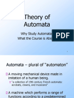 Theory of Automata: Why Study Automata? What The Course Is About?