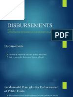 Disbursements: ACCT 1133 Accounting For Government and Non For Profit Organization