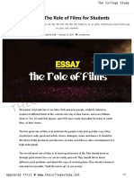 Essay On The Role of Films For Students