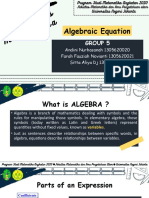 Algebraic Equation Algebraic Equation: Group 5