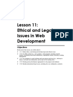 Lesson 11: Ethical and Legal Issues in Web Development: Objectives
