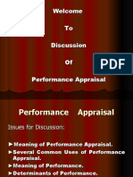 Welcome To Discussion of Performance Appraisal