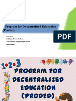 Program For Decentralized Education (Proded)