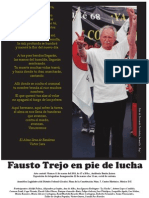 Cartel del Homenaje al Dr. Fausto Trejo Fuentes, con foto de Fernando Fernández Jaramillo "Ray"