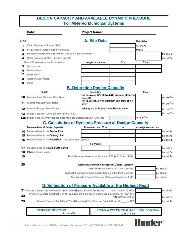Design Capacity and Pressure Estimation | PDF | Pressure | Transparent ...