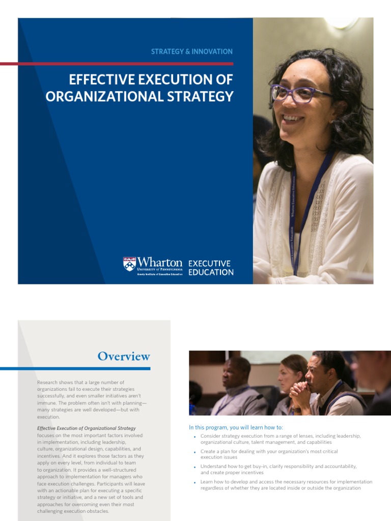 Effective Execution of Organizational Strategy | PDF | Strategic ...