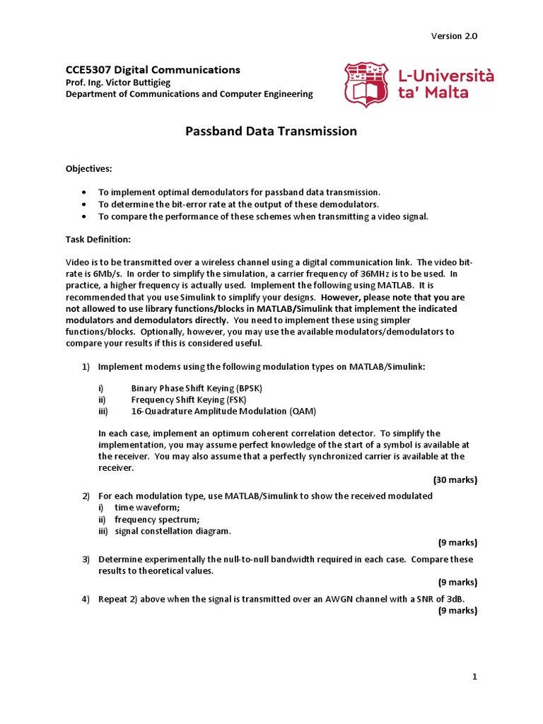 Passband Data Transmission Analysis | PDF | Modulation | Data Transmission