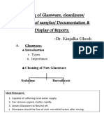 Washing of Glassware, Cleanliness/ Processing of Samples/ Documentation & Display of Reports. - Dr. Kinjalka Ghosh