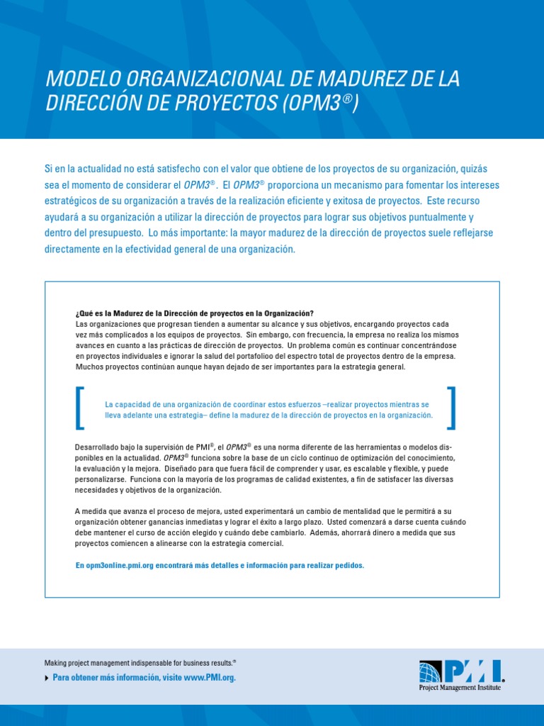 OPM3 | PDF | Informática y tecnología de la información | Negocios ...