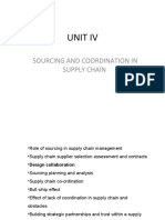 Unit Iv: Sourcing and Coordination in Supply Chain