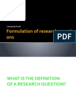 Formulation of Research Questions