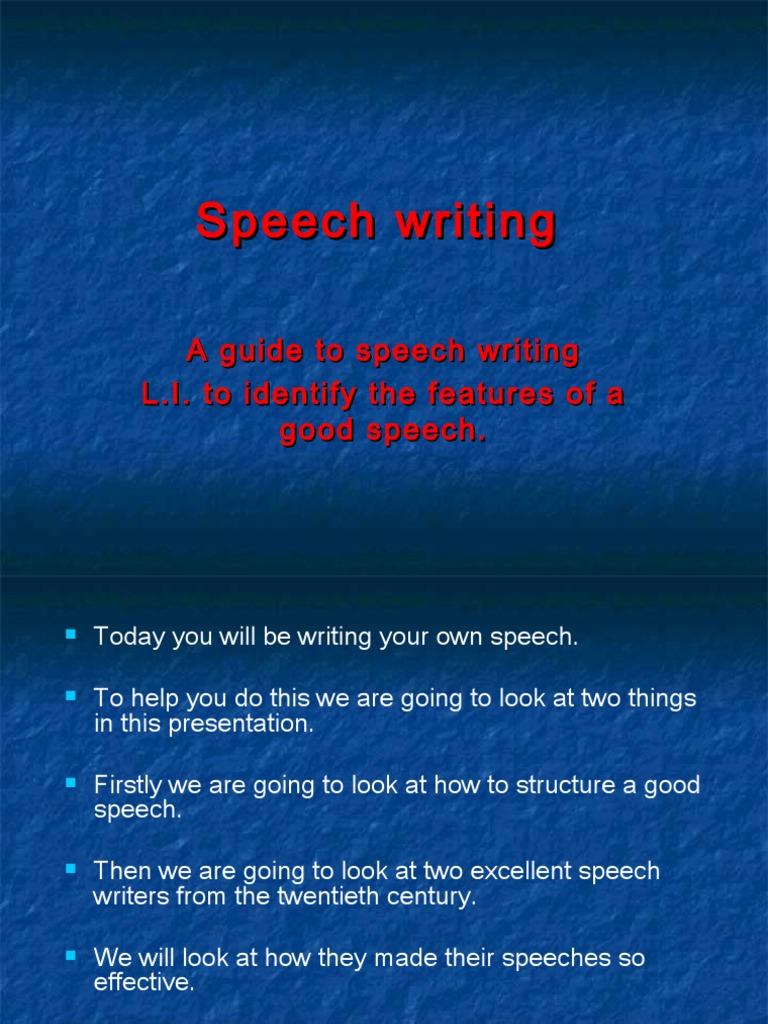 what is a speech writing pdf